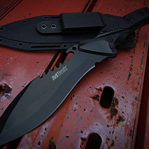 Mtech Usa Mt-20-12 Fixed Blade Hunting Knife, Black Bowie Style Blade, Black Rubber Handle, 10-Inch Overall #TOP5