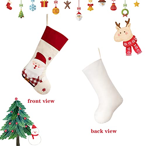 Angelhood Christmas Stockings, 4Pcs 18.5" Large Christmas Stockings Decorations, Santa Claus Snowman Penguin Bear Character With Hanging Loop For Family Christmas Decoration #TOP3