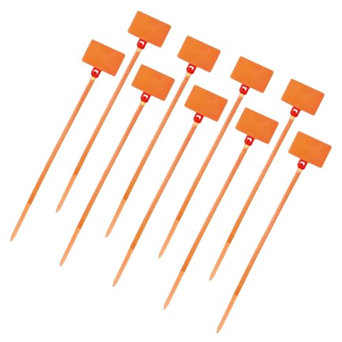 uxcell 100 Pcs Cable Label Marker Tags, Nylon Cable Zip Tie Tags 4.3 Inch Writable Self-Locking Wire Labels Zip Ties for Organization Marking, Orange