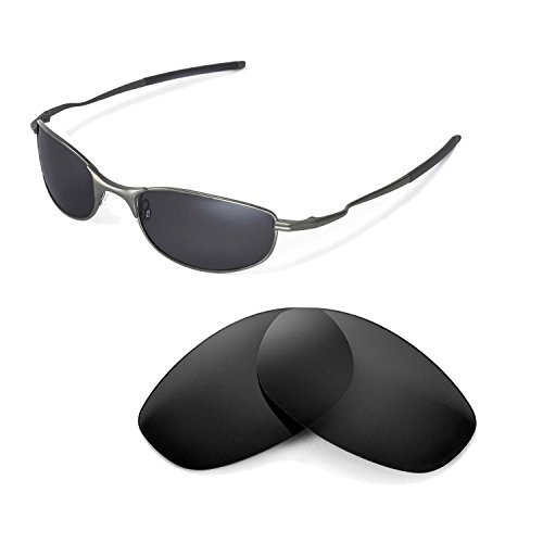 Walleva Black Polarized Replacement Lenses For Oakley Tightrope (OO4040 Series) Sunglasses
