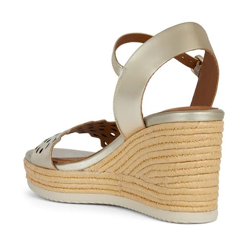 Geox Para Mujer. D45GVA 000CF Sandalias De Piel Ponza Dorado (40), 8 A 10Cm, Hebilla, Casual - 5