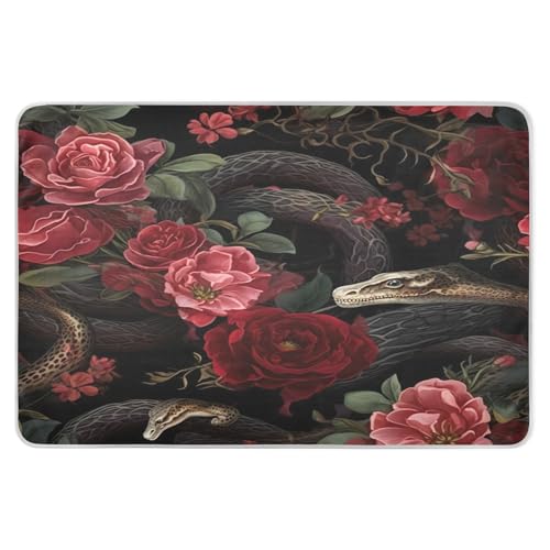 STAYTOP Peony and Snake Waterproof Bed Pad 34