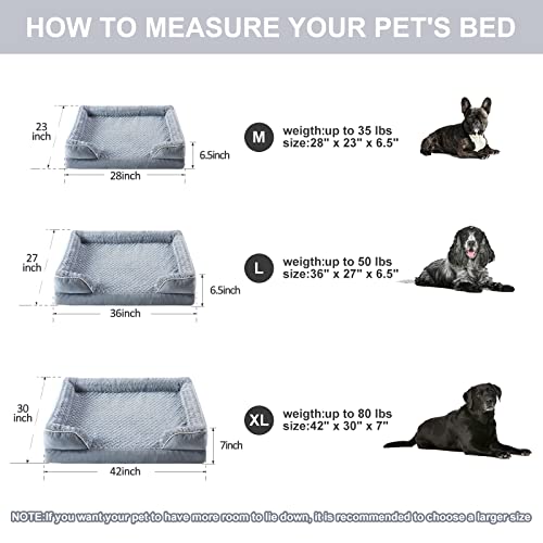 WNPETHOME Dog Beds for Large Dogs, Washable Dog Bed, Bolster Dog Sofa Bed with Waterproof Lining & Non-Skid Bottom, Orthopedic Egg Foam Dog Couch for Pet Sleeping, Pet Bed for Large Dogs - Image 7