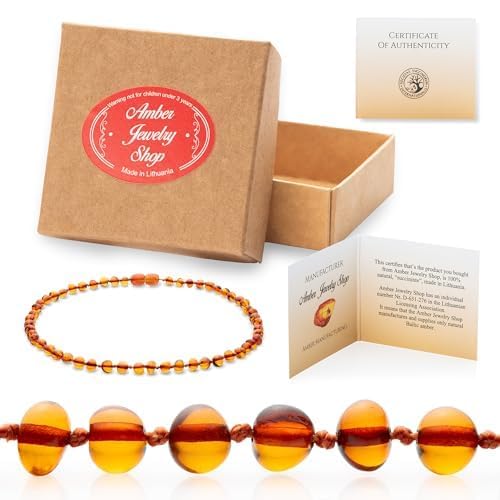 Baltic Amber Necklace 12.5 inches - Genuine Amber Beads- Unisex