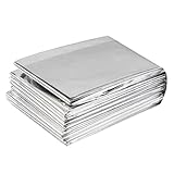 Manta térmica genérica – Poncho ligero de aluminio | Mantas térmicas de invierno para exteriores – para camping, senderismo, viajes, coche, tienda de dormir invierno frío sin abucheo