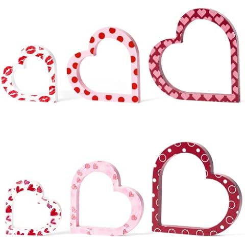 WATINC Heart Wooden Signs for Valentine's Day Cover