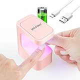 JODSONE U V Mini Nail Lamp Rechargeable with Timer Cordless Portable LED Light for Fast Curing Gel Polish Pink