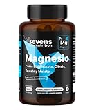Citrato de Magnesio + Bisglicinato de Magnesio - Mejora Tu Energía y Rendimiento - 4 Fuentes de Magnesio Elemental (Citrato, Bisglicinato, Taurato, Malato) - 180 Comprimidos - Hecho en España - Sevens