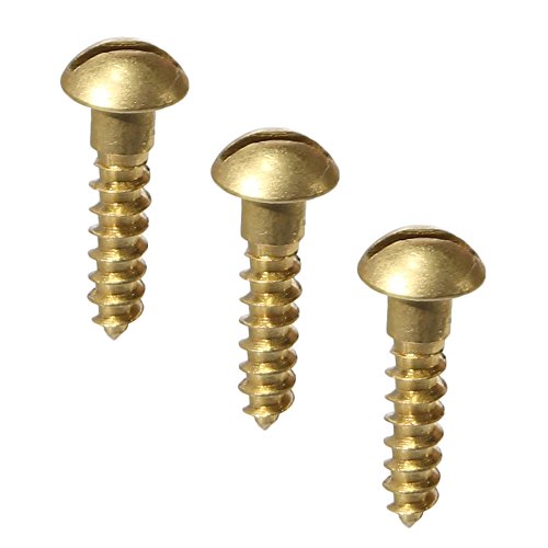 #6 x 3/4" Tornillo de Latón Sólido para Madera Cabeza Redondeada, Conducción Ranurada, Tamaño 6 x Largo 3/4", Paquete de 100 Piezas miniatura 3
