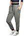 Allegra K Ladies Drawstring Waist Slant Pockets Slim Fit Jogging Pants Grey L