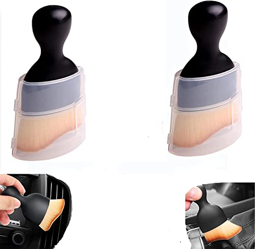 2 Pack Car Detailing Brush, Car Brush for Detailing Interior Soft Bristles Detailing Brush Dusting Tool for Automotive Dashboard, Air Conditioner Vent, Leather, Computer, Scratch Free, Car Interior