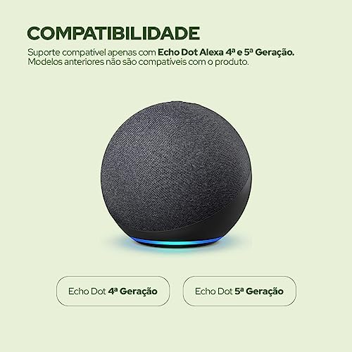 WB Suporte de tomada para Smart Speaker Alexa Echo Dot Amazon 5 e 4 Geração Preto