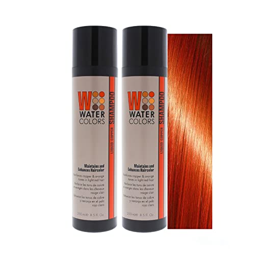 Watercolors Color Depositing Sulfate-Free Shampoo, Maintains & Enhances Haircolor, Hair Dye Maintenance Wash (Classic Liquid Copper 8.5 Fl Oz)-2 Pack #TOP13