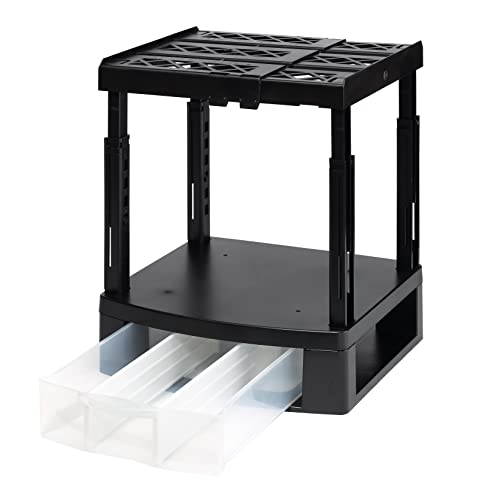 Tools For School Locker Drawer And Height Adjustable Shelf. Includes Removable Drawer Dividers. Heavy Duty. Fits 12 Inch Wide Locker (Black, Single Drawer) #TOP2