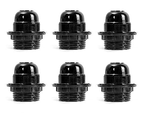 Ahuja International E-27 Holders (Regular Screw Type) Black, with Ring, Lamp Shade Holder (Pack of 6)-picture-28