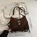 Imagen de FOSDICK Bolso Mujer Bandolera Retro Flecos Bolsos Bandolera Mujer Imitación de Ante Bolso Hombro con Correa Ajustable Crossbody Bags for Women Bohemio Marrón Shoulder Bag para Viaje Trabajo Uso Diario