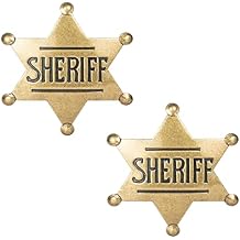 2Pcs Sheriff Badge,Metal Sheriff Badge for Kids Party Costume Play Props Favors Supplies,cowboy party decoration badge,Sheriff Badge for Kids and Adult,School Carnival Prizes,Party Bag Gift Fillers