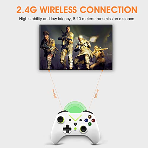 Gina Joyfurno Wireless Controller Compatible With Xbox Series S/X/, One S/X/360/Pc/Windows 7/8/10/11, Built-In Dual Vibration With 2.4Ghz Connection, Usb Charging, Led Backlight (Black-Dark Green) #TOP1