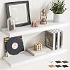 32 inch floating shelves for wall 2 pack, 8"d wood grain bathroom shelves | invisible brackets, white finish, easy install | engineered wood storage shelves for kitchen, study, bedroom white finish 32"wx8"dx1.2"h, 2pack