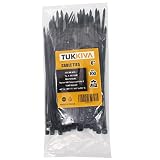 TUKKIVA Black Zip Ties 6 inch Black Heavy Duty 40 Lbs Tensile Strength Small Cable Wire Ties 100 Pac