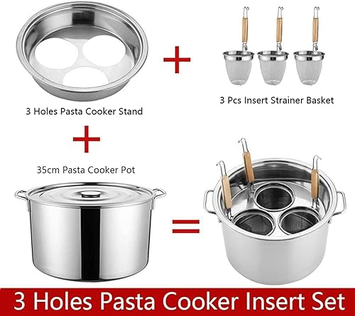 Casserole à pâtes avec passoire insert et marmite multipots en acier inoxydable - 4