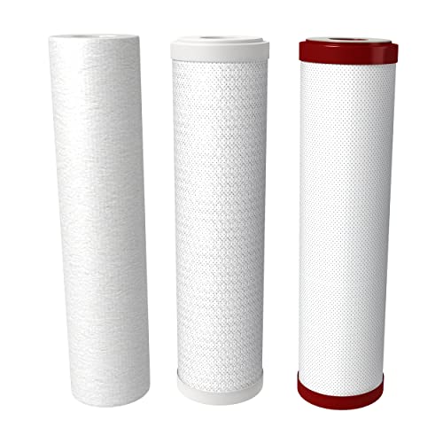 AquaticLife 10-Inch Sediment, Carbon Block and Carbon Plus Chloramine Water Filter Replacement Cartridge Kit for RODI System Reverse Osmosis Deionization Filtration Unit by Aquatic Life - Used condition - US$25.19