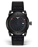 Zifferblatt: Schwarz, grau, die auf dem Zifferblatt drehende Turbine ersetzt den Sekundenzeiger, Datumsfenster bei 15 Uhr Band / Schnalle: Echtes italienisches Leder, 24mm Glas: Kratzfestes Saphirglas Weitere Merkmale: Wasserdichte 10 ATM, Gewicht 105 g, internationale Garantie 12 Monate