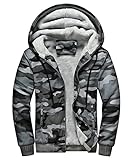 Merlvida Herren Kapuzenpullover mit Reißverschluss Fleecejacke für Herren Hoodie Herren Dicker Pullover Jacke Sweatjacke Winter-Herrenjacke Baseballjacken langärmlige Herren-Sportbekleidung