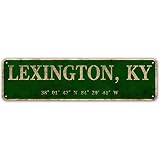 YOYUJU Lexington, KY City Sign, Vintage Metal Wall Art Decor, 4x16 Inch
