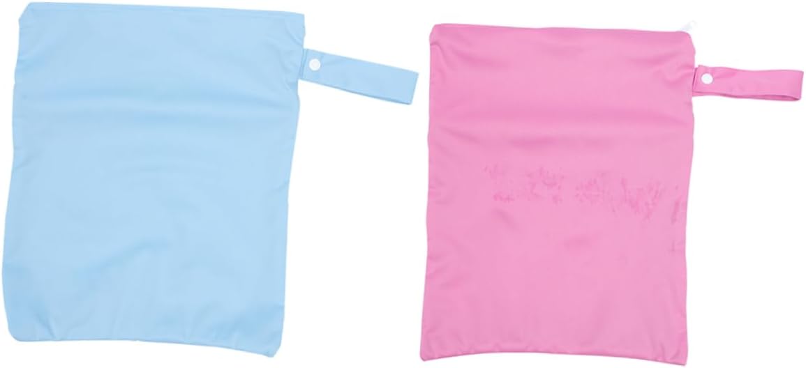 Toddmomy 2pcs Cloth Diaper Wet Bags Style Diaper and Wipes Pouch Easy Storage Double Zipper