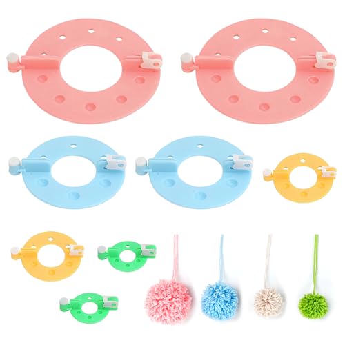 Imagen de HMCEY 8 PCS Kit de Herramientas para Hacer Pompones 4 Tamaños