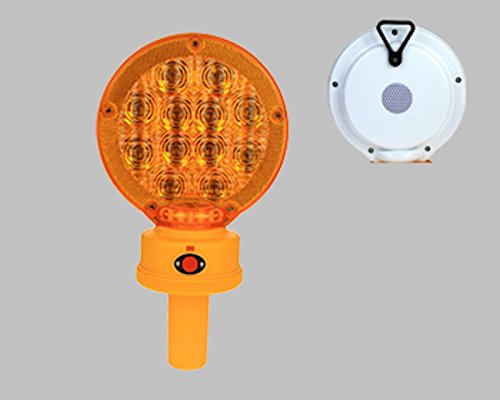 BL12LHS AMBER Type B LED Barricade Light w/Photocell 3VDC 1200 Hours 2xD Batteries 7" Dia Polycarbonate Lens