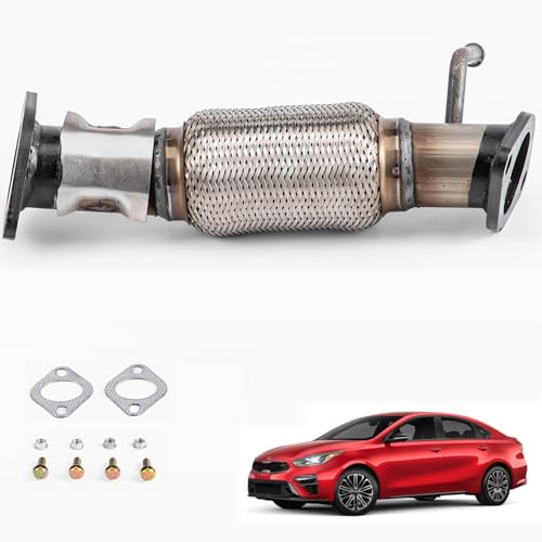 Razstdala 52548 One-Piece Exhaust Pipe - 100% Match OEM, Stainless Steel Muffler Exhaust Flex Pipe Fit For 2010-2013 Kia Forte 2.0L and 2.4L ; 2010-2013 Kia Forte Koup 2.0L and 2.4L