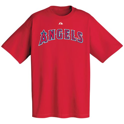 MLB Los Angeles Angels Wordmark T-Shirt, Red, Large