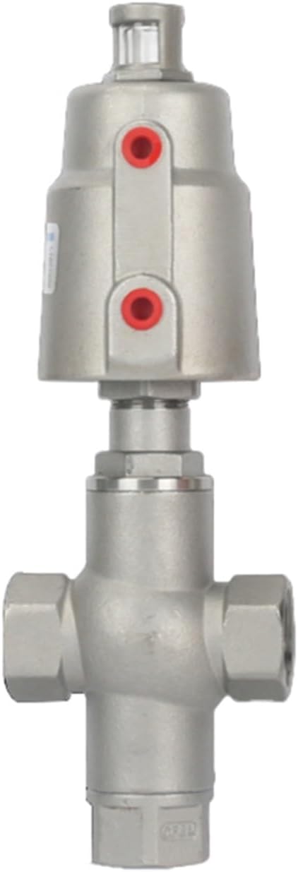 1PCS DN20 three-way pneumatic seat valve 16bar normally closed pneumatic actuator angle seat valve for steam gas oil(Double Acting)