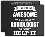 Funny Radiologist Mouse Pad Set, Rubber, Black, Non-Slip Base, Office Use, 9.5 x 7.9 Inches, Rectangular, Standard