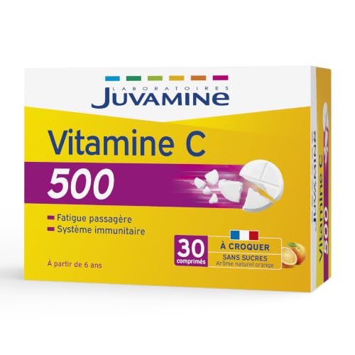 JUVAMINE Vitamine C 500 - Anti-Fatigue, Immunité, Vitalité - 30 Cpr