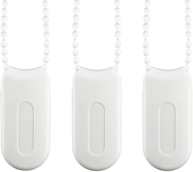 GOWEILE 3 Pack Plastic Pull String Pendants Curtain Cord Weights Window Shutter Safety Handle for Vertical Blind and Drapes(White)