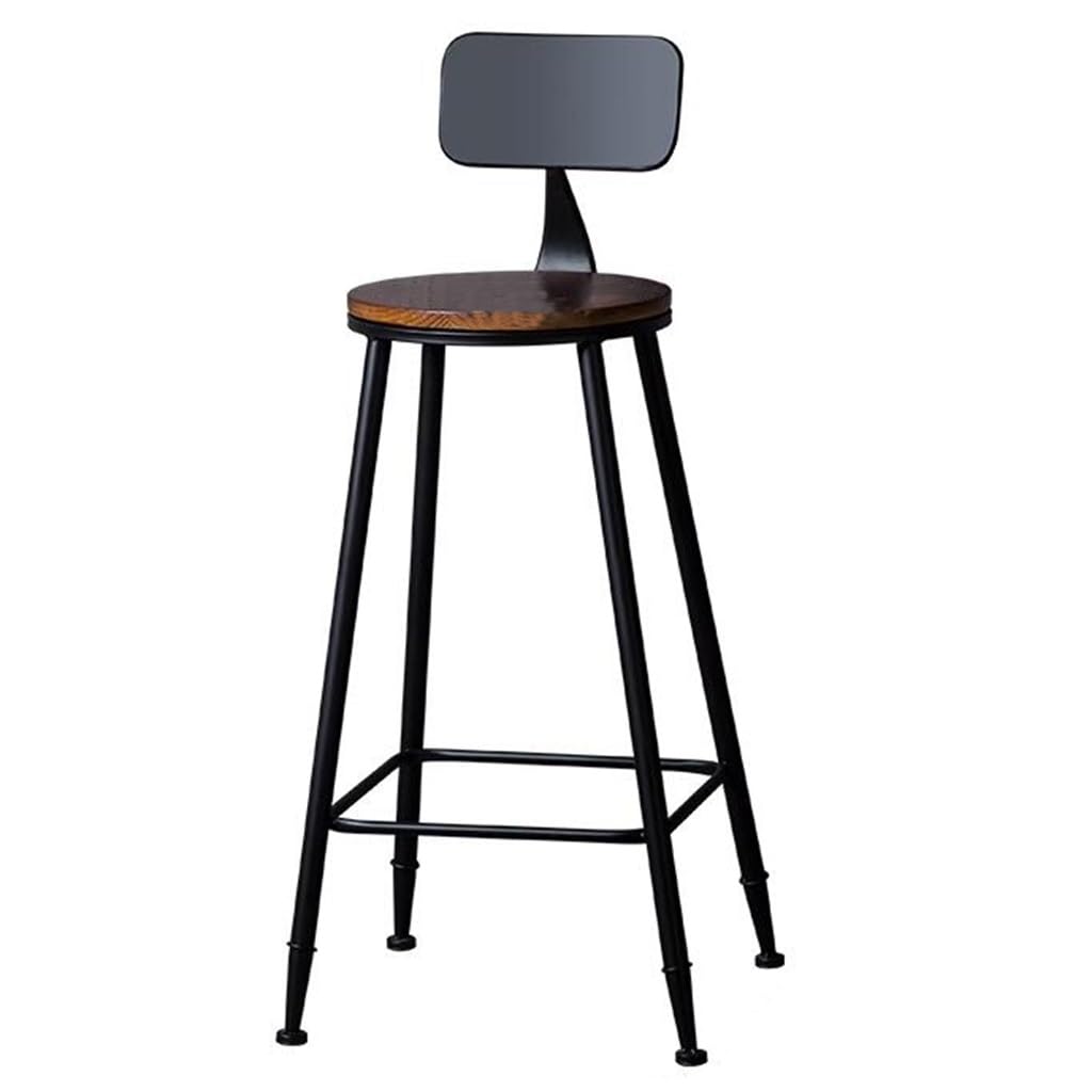 Tabourets de bar industriels rustiques en bois et cadre métal pour cuisine