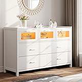 【Stilvolles und elegantes Design】 Diese Schlafzimmerkommoden mit Schubladen haben einen Holzrahmen und bieten stabilen Halt für alle Holzschubladen. Das gehärtete Glaselement in den 3 Holzschubladen verleiht der Holzkommode eine weiche und warme Atmosphäre. Mit der Kombination aus Holz und Glas ist diese Kommode für das Schlafzimmer noch einzigartiger und attraktiver und das Glaselement ist sichtbar und hält Ihre Gegenstände frei von Staub.