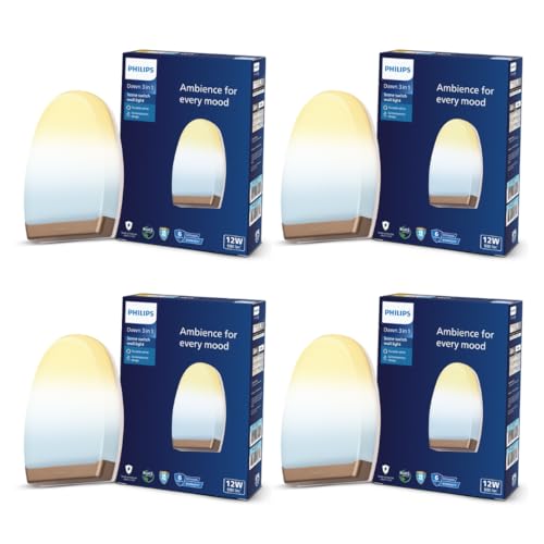 Image of Philips 12W 3 Colours in 1 Decorative Wall Light | Dawn Gold Scene Switch Wall Light for Decoration | Colour : Tunable White, Pack of 4