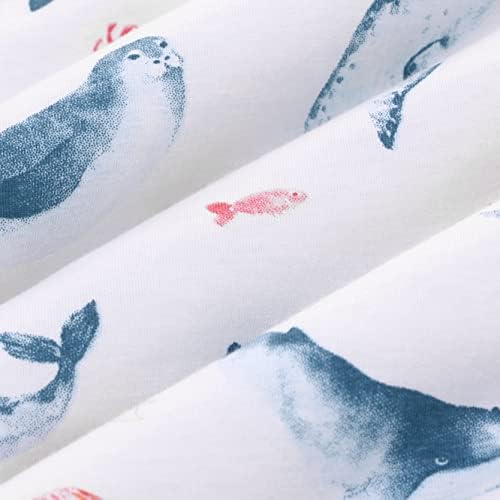 LAT LEE AND TOWN Minky Baby Blanket, Soft Micro Fleece Baby Blanket with Dotted Backing, Printed Animal Throw Blanket for Boys Girls, 75x100cm (Whale)