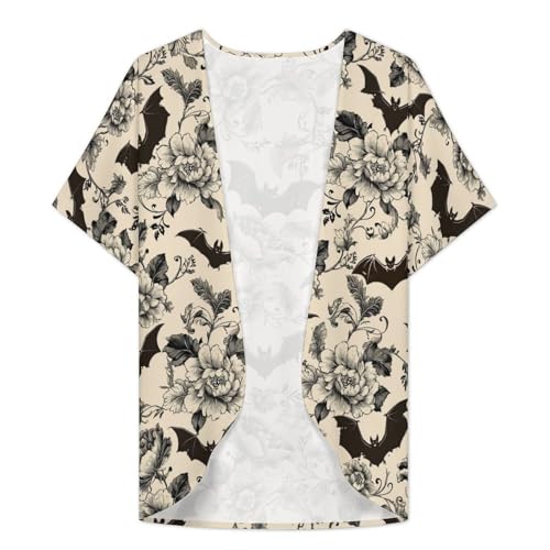 Women's Puff Sleeve Kimono Cardigan Loose Cover Ups for Women Casual Blouse Tops for Swimwear Beach Wear, S-3XL3