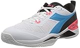 Sandplatzschuh Diadora Herren Speed Blushield 4 Clay Sandplatzschuh Weiß-Türkis 43 Tennisschuhe, White Blue Fluo, EU