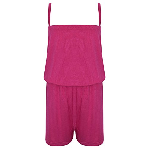 Image of A2Z 4 Kids Girls Jumpsuit Kids Plain Color Trendy Playsuit All In One - Plain Playsuit Pink 7-8