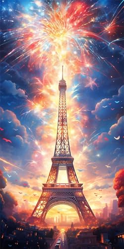 Tour Eiffel peinture numéro débutants pour évacuer le stress avec l'acrylique DIY