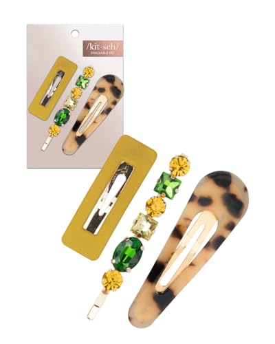 Barrettes à cheveux anti-glisse Kitsch moutarde ajustables pour coiffure femme