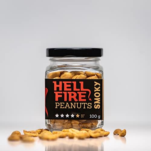 I LOVE SPICY Hellfire Peanuts Smoky 100 g Pikantne Orzeszki Ziemne z Papryczkami Chili Trinidad Scorpion Moruga i Fatalii, Ostrość 4/5