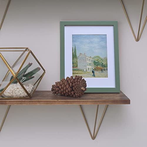 Muzilife 8x10 Wood Picture Frame with Real Glass Cover, Green Photo Frame Display Pictures 5x7 with Mat or 8x10 Without Mat, Vertical & Horizontal on Wall or Tabletop, 2pcs by Muzilife - Used condition - Image 5