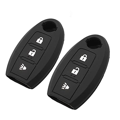 Coque de clé silicone pour Nissan Infiniti télécommande 3 boutons noire